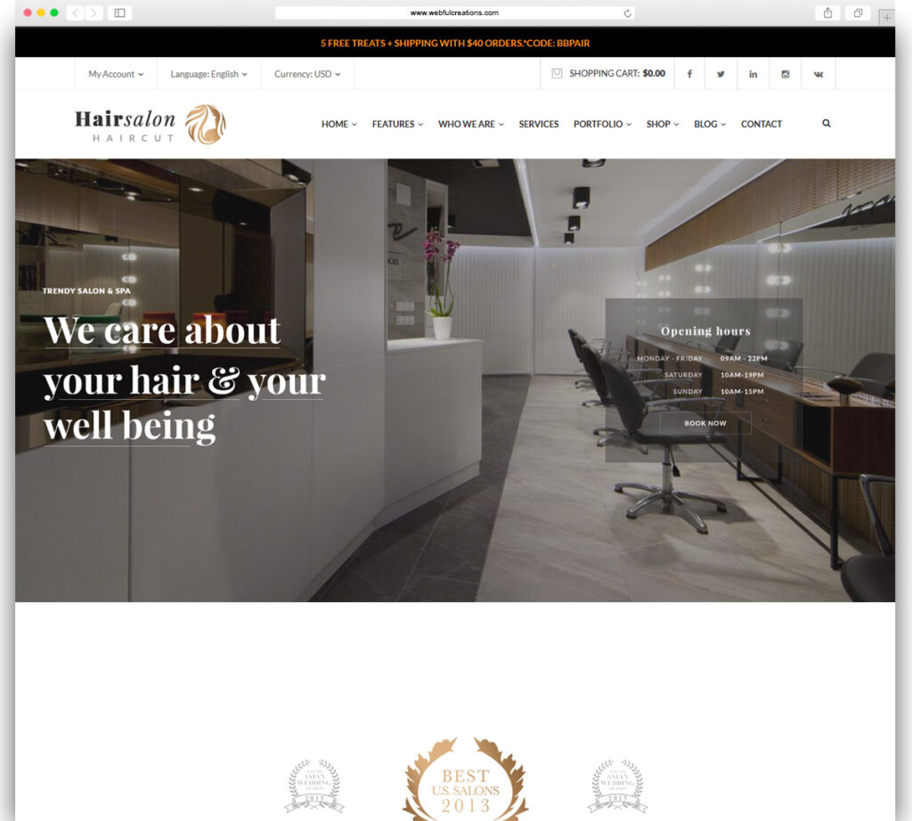 Hair Salon - Barber & Beauty Shop WordPress Theme