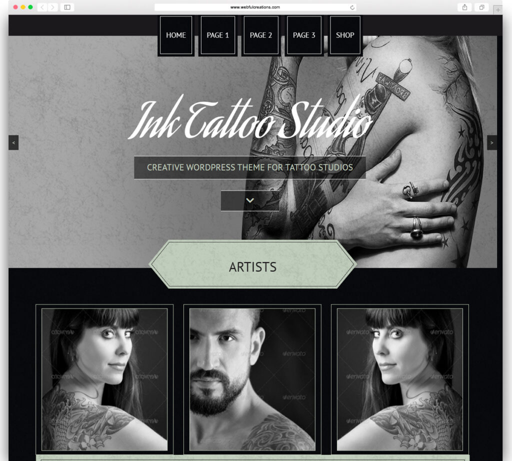 Ink Tattoo Studio - Creative WordPress Theme