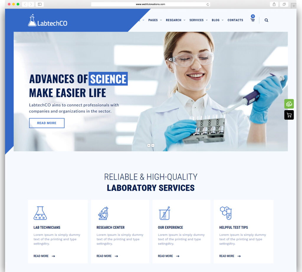 LabtechCO | Laboratory & Science Research WordPress Theme
