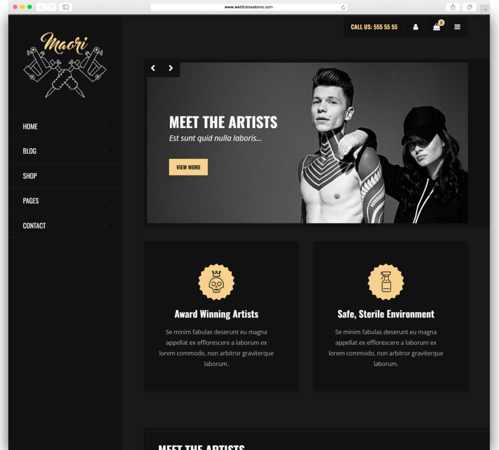 Maori - Tattoo Studio WordPress Theme