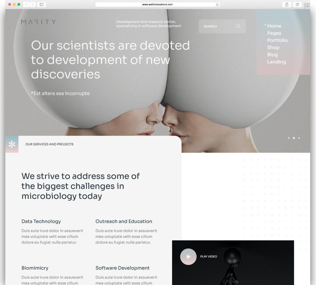 Marity - Laboratory and Science Research Theme