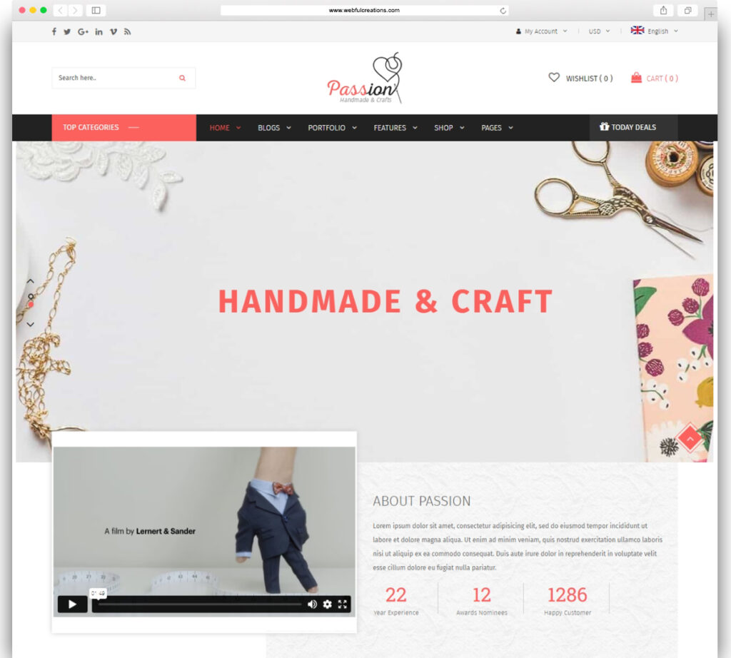 Passion - Handmade & Craft WooCommerce WordPress Theme