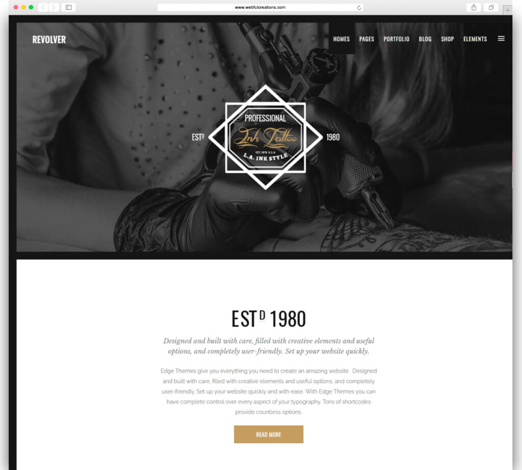 Revolver - Tattoo Studio and Barbershop Theme