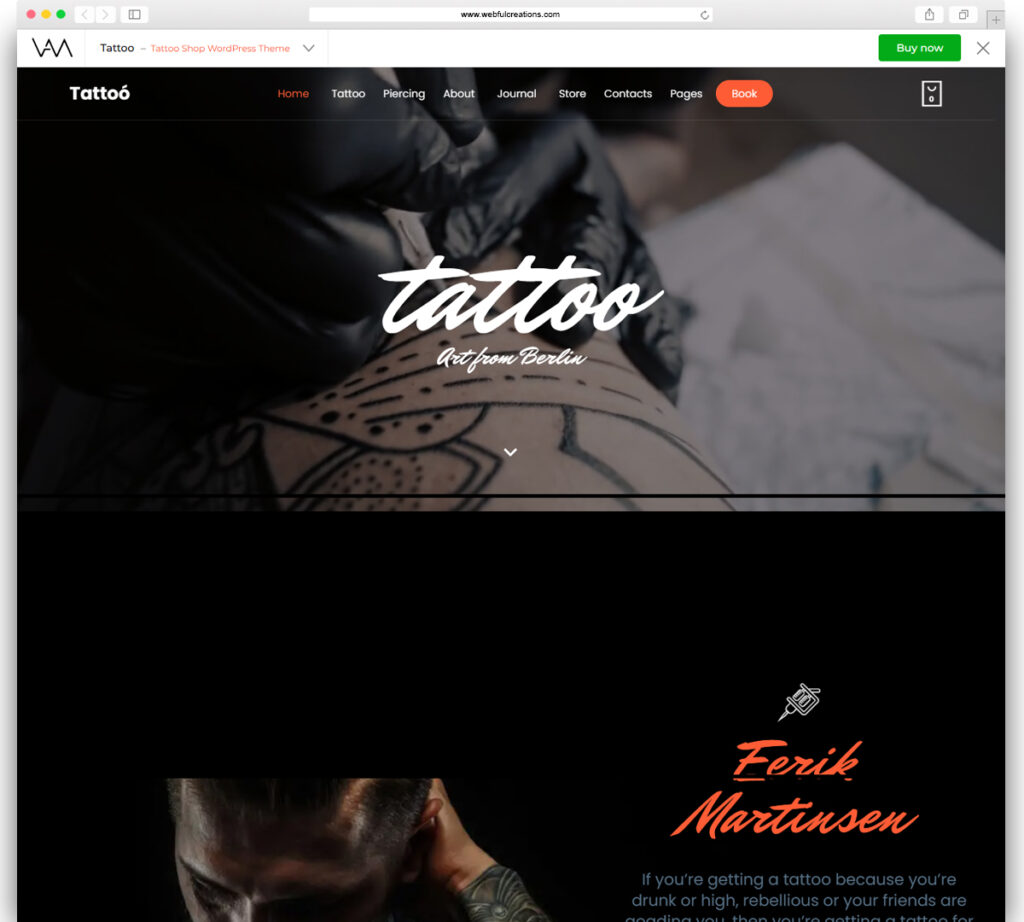 Tattoo - WordPress Theme