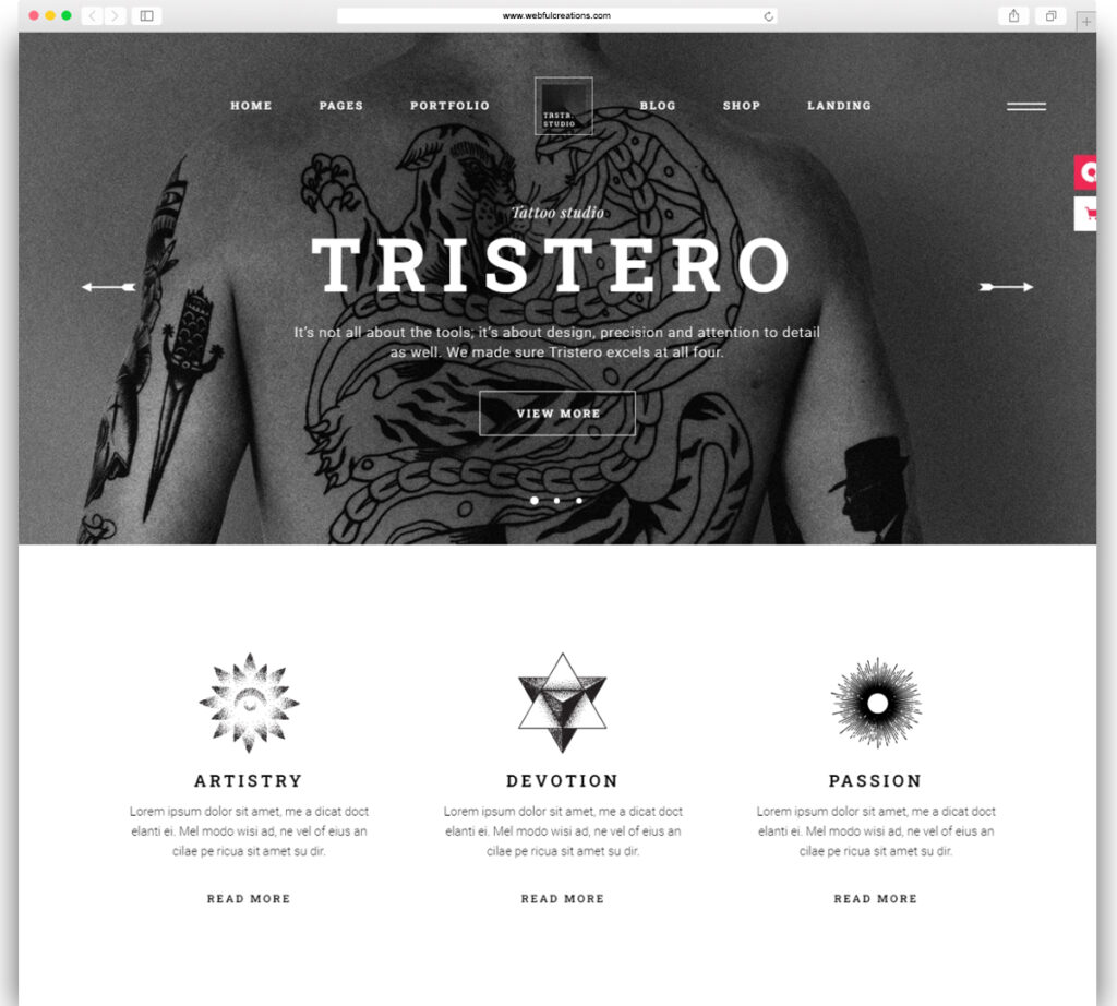 Tristero - Tattoo WordPress Theme