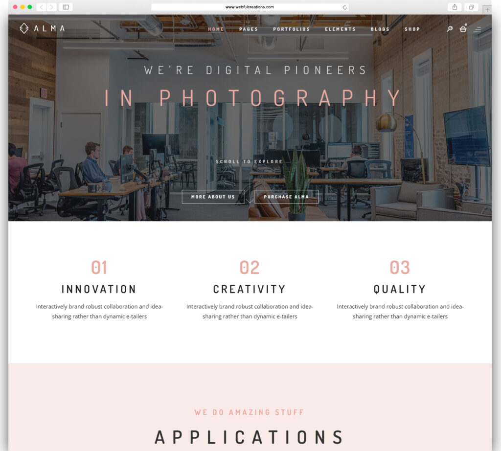 Alma - Minimalist Multi-Use WordPress Theme