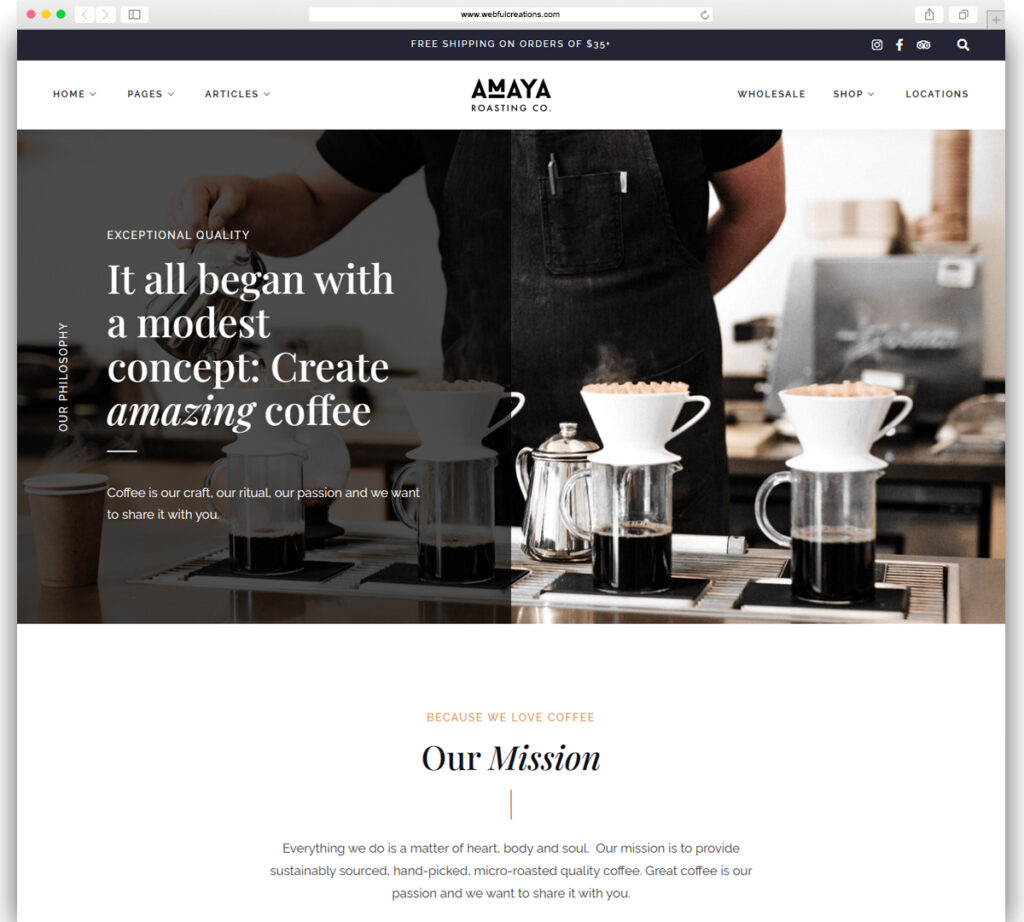 Amaya - Coffee Shop WordPress Theme