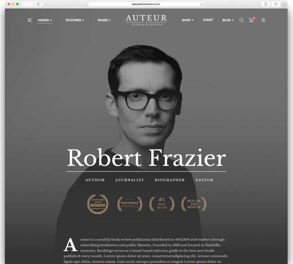Auteur – WordPress Theme for Authors and Publishers