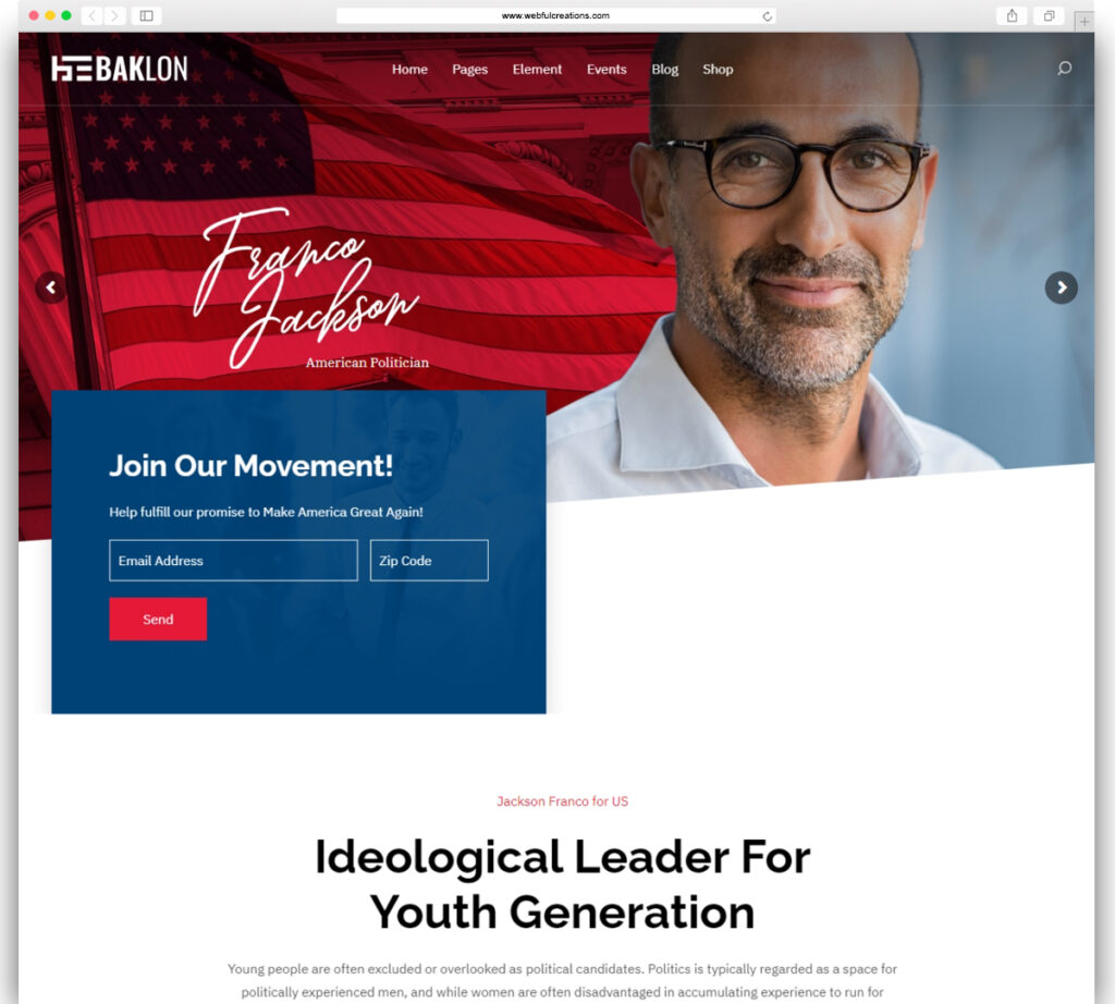 Baklon - Election & Political WordPress Theme