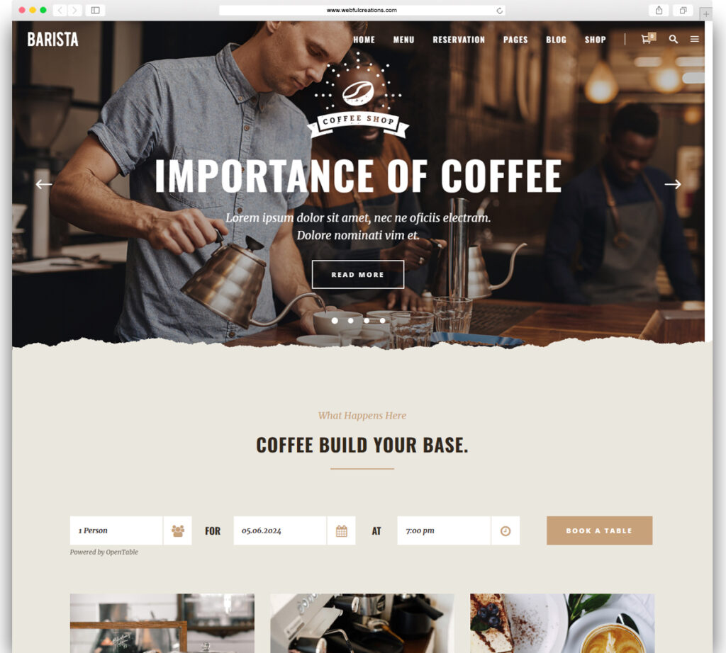 Barista - Modern Theme for Cafes, Coffee Shops and Bars