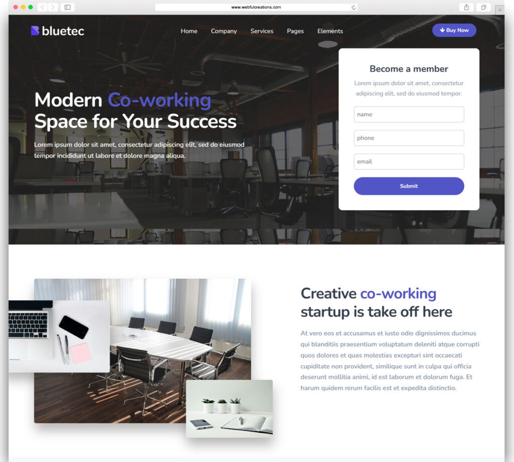 Bluetec - Saas, IT Software, Startup and Coworking Website Template