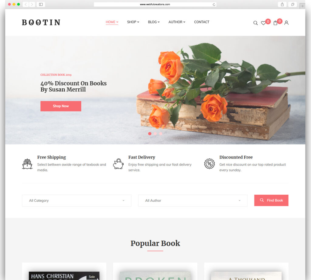 Bootin - Book Store WooCommerce WordPress Theme