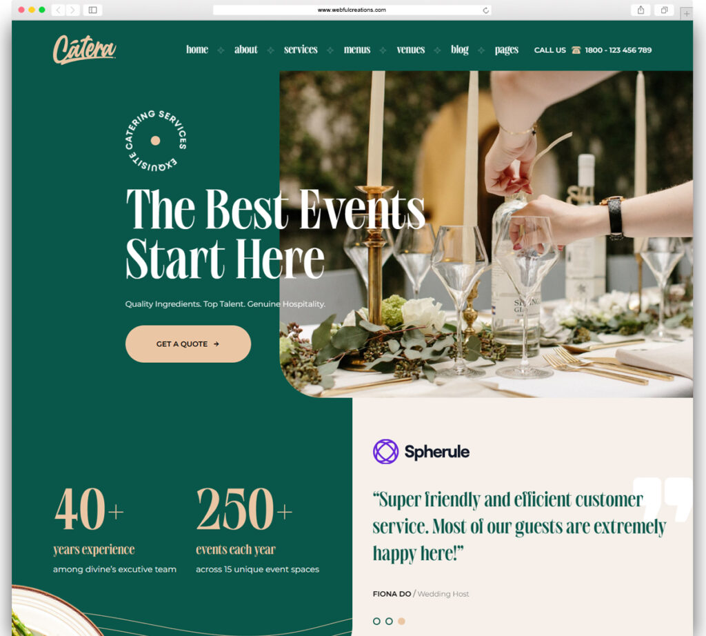 Catera - Catering & Event Planner WordPress Theme