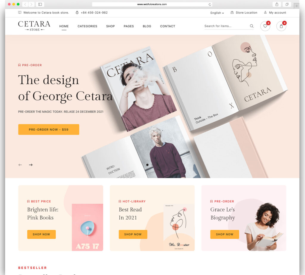 Cetara - Beautiful WordPress Theme for Authors