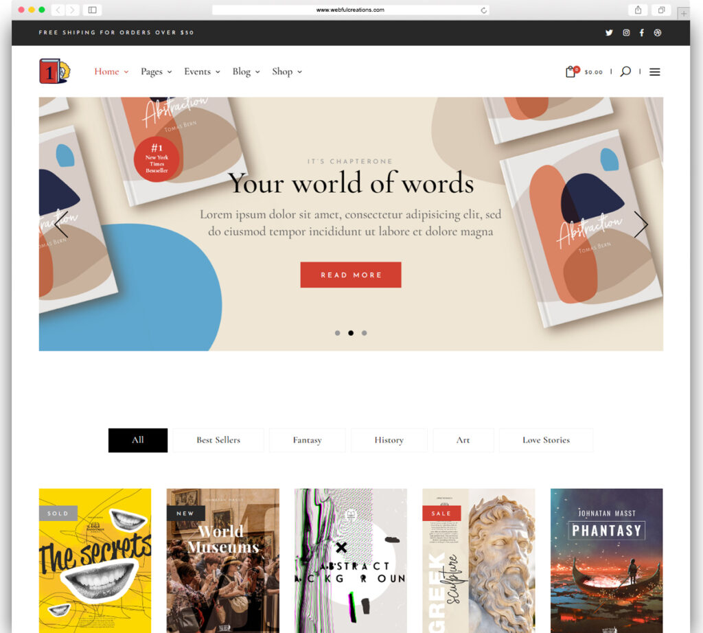 ChapterOne - Bookstore and Publisher Theme