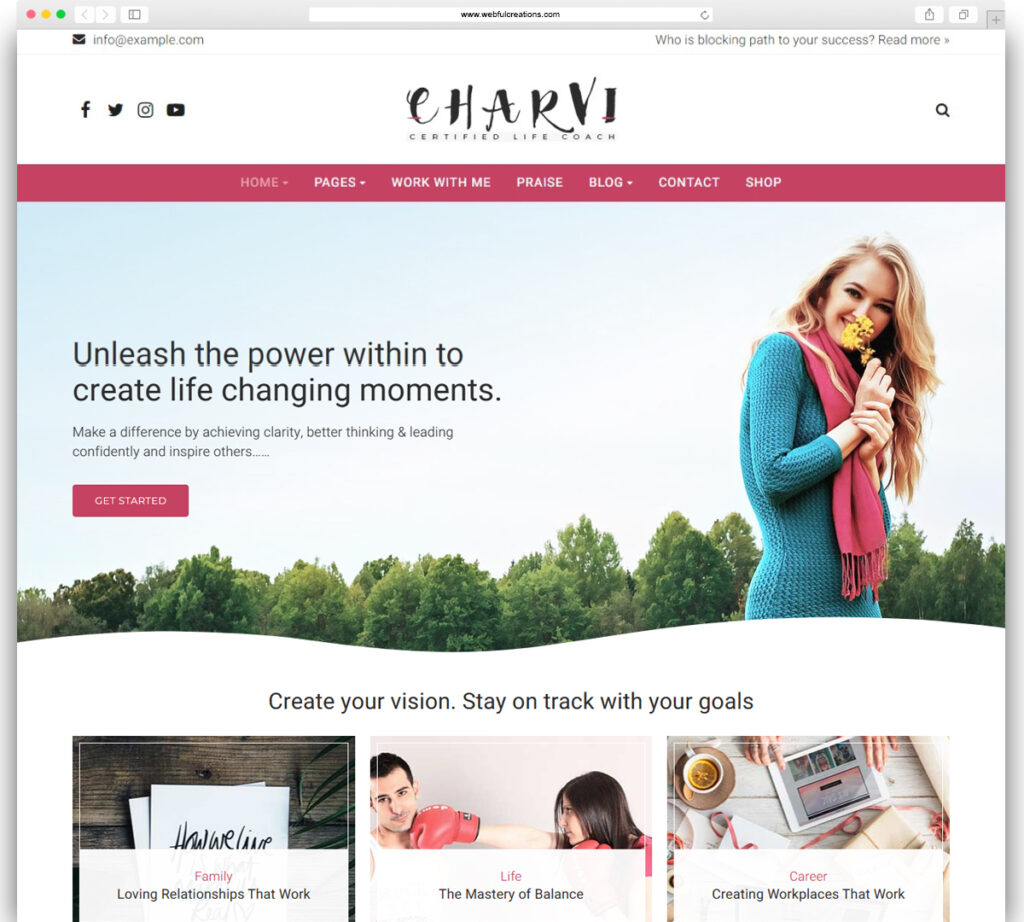 Charvi Coach & Consulting - Feminine Business WordPress Theme