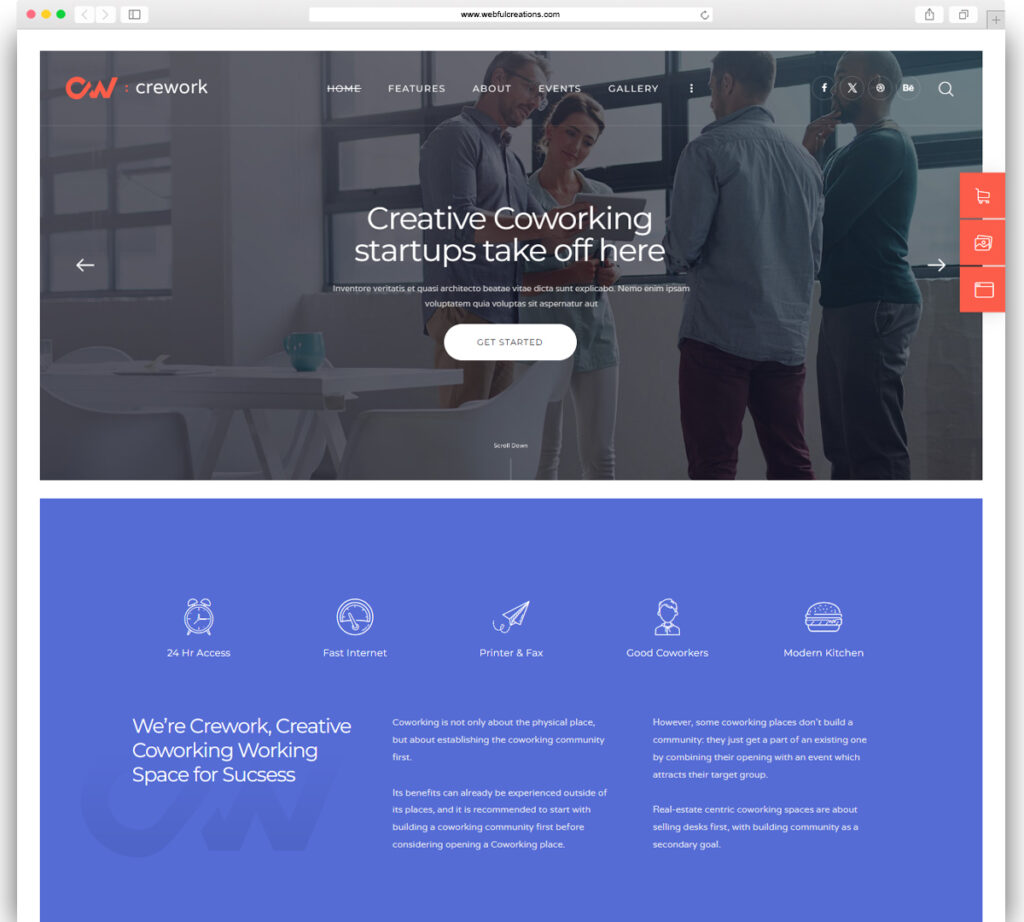 Crework | Coworking and Creative Space WordPress Theme