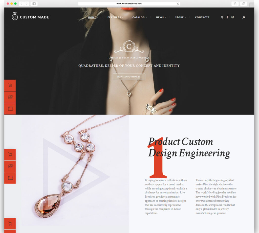 Custom Made | Jewelry Manufacturer and Store WordPress Theme