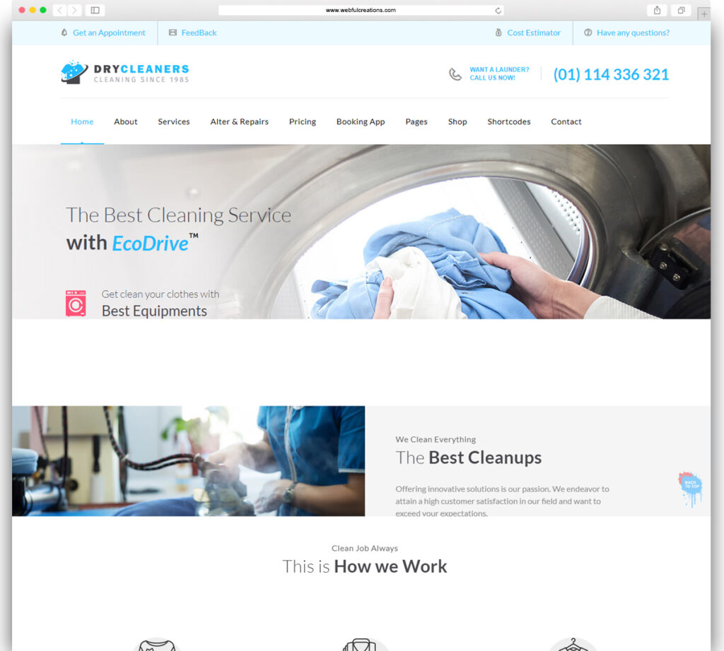 Dry Cleaning | Laundry Services WordPress Theme