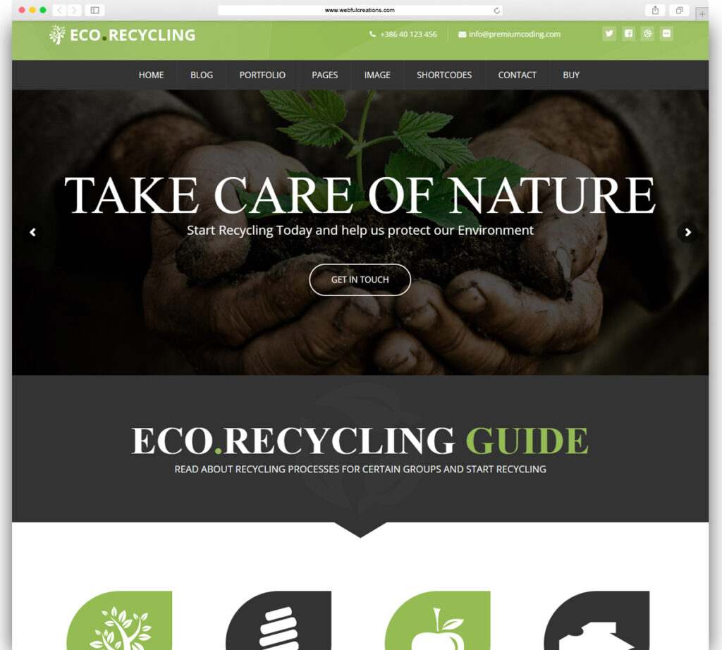 Eco Recycling - Ecology & Nature WordPress Theme