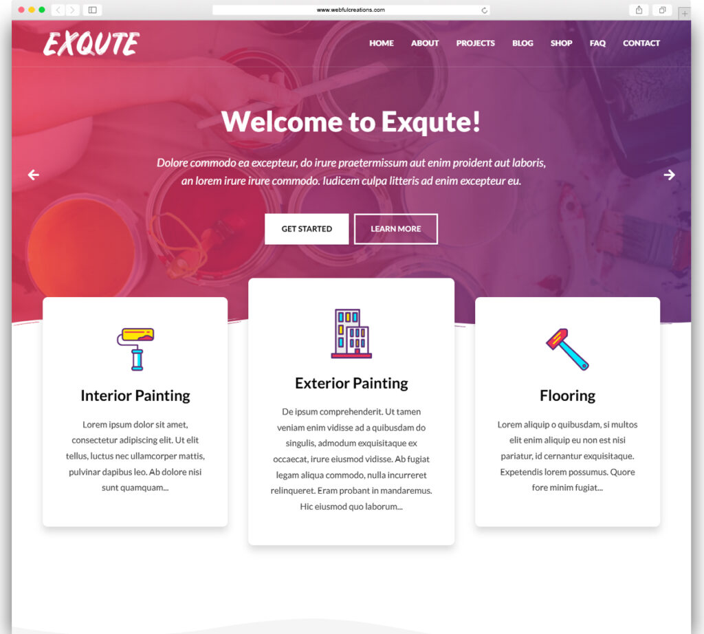 Exqute - Painting Company WordPress Theme