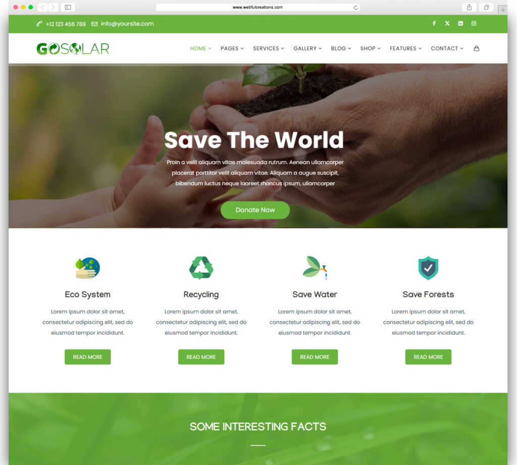 GoSolar - Eco Environmental & Nature WordPress Theme