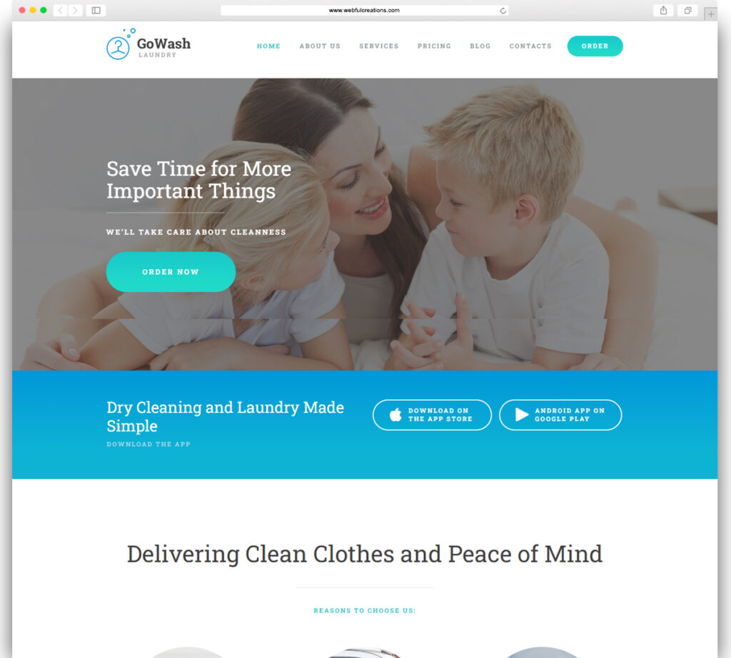 GoWash | Dry Cleaning & Laundry Service WordPress Theme