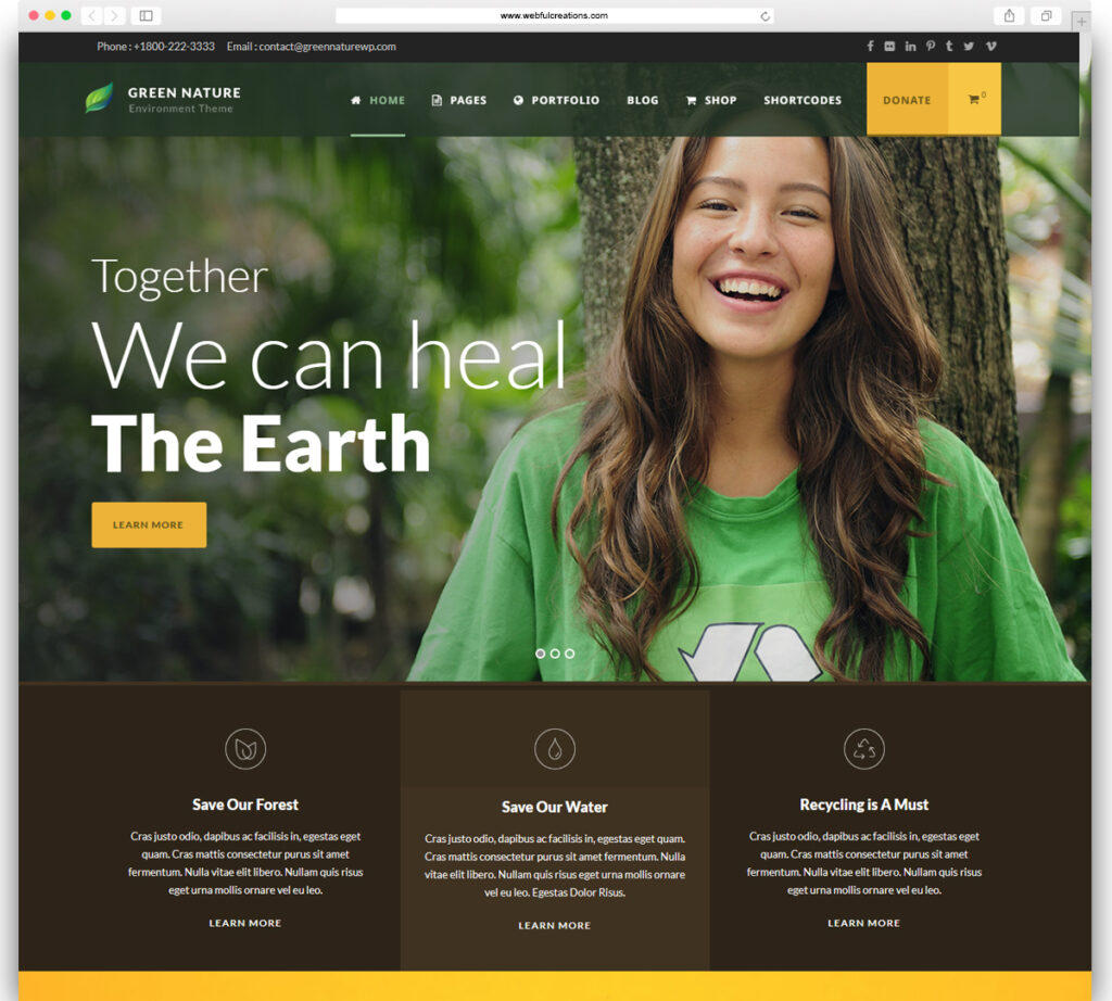 Green Nature - Environmental / Nonprofit WordPress