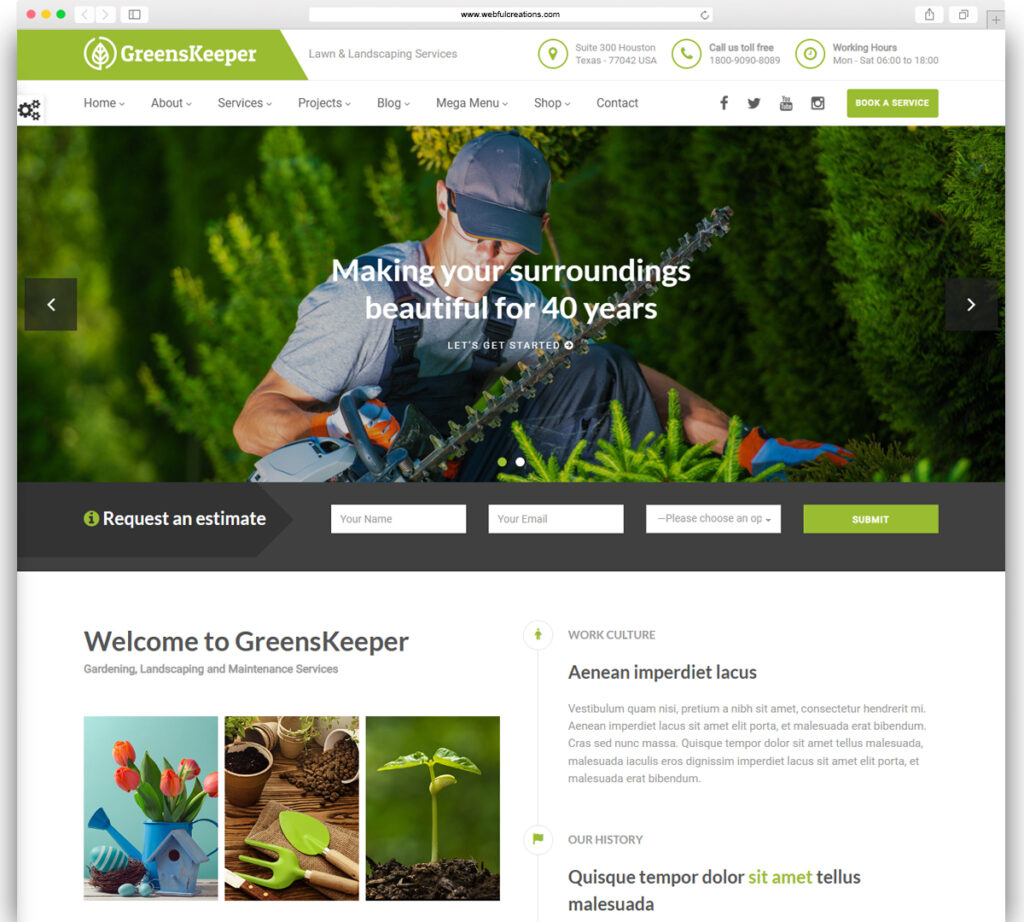 GreensKeeper - Gardening & Landscaping Responsive WordPress Theme