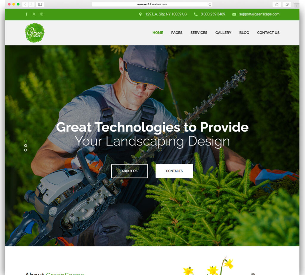 Greenscape - Lawn Mowing & Garden Landscaping WordPress Theme