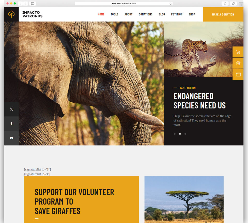 Impacto Patronus | Nature Protection, Petitions & Social Activism WordPress Theme + RTL