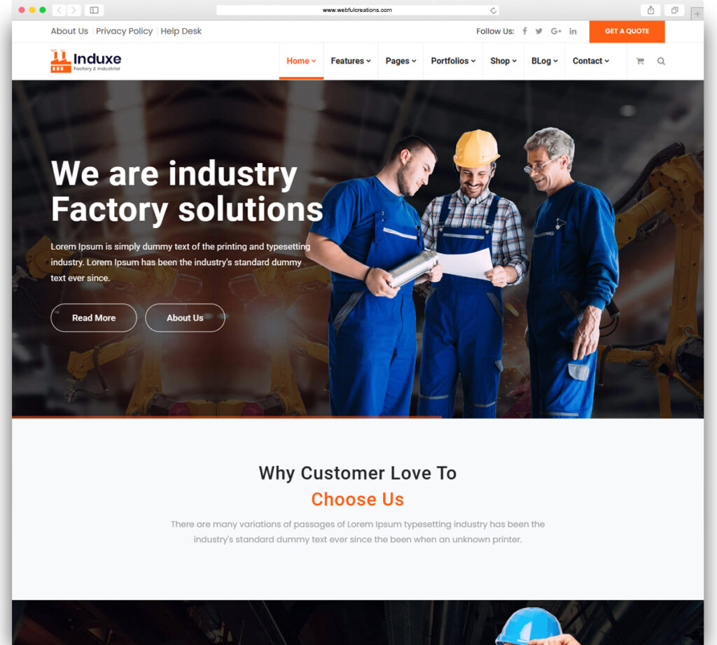 Induxe - Industry & Manufacturing WordPress Theme
