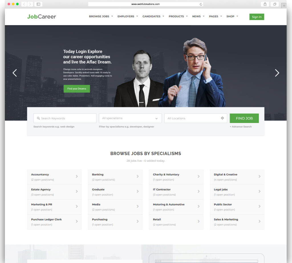 JobCareer | Job Board Responsive WordPress Theme