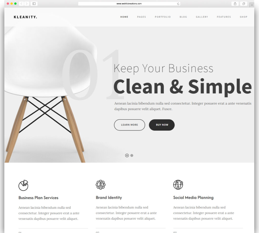Kleanity - Minimalist WordPress Theme / Creative Portfolio