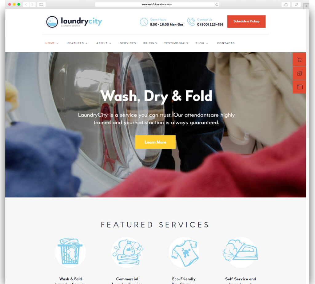 Laundry City | Dry Cleaning Services WordPress Theme