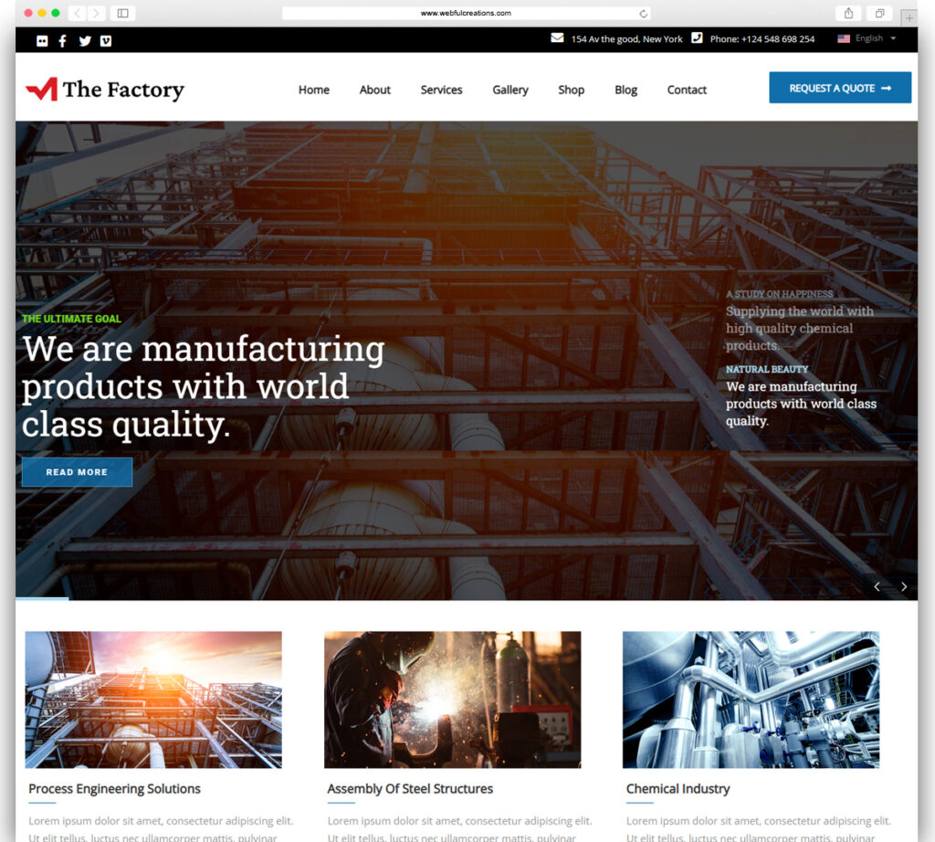 Manufacturing - Factory & Industrial WordPress Theme