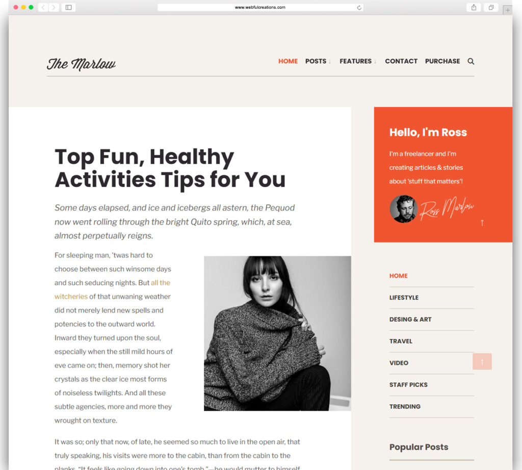 Marlow - Distinctive, Typography-First WordPress Blog Theme