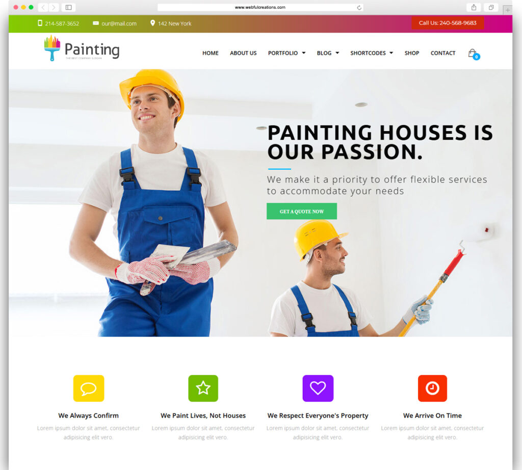 Painting - Ceiling & Decorating WordPress Theme