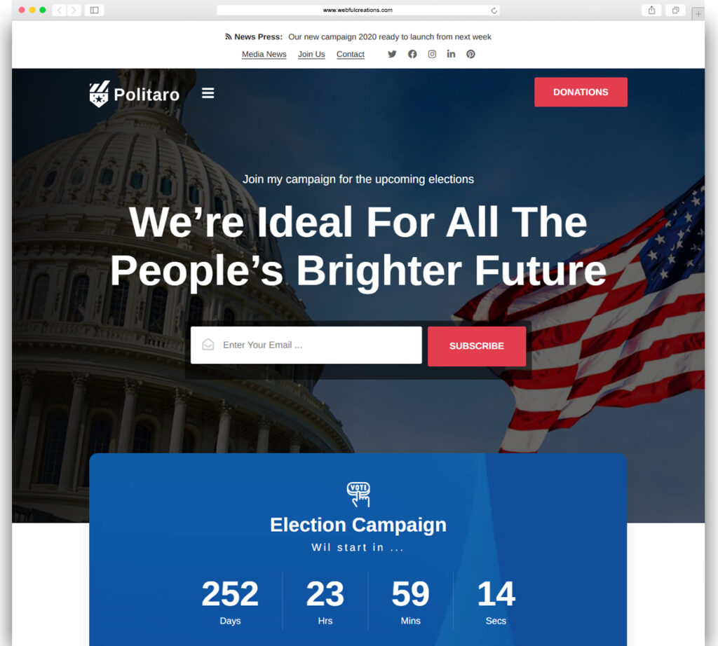 Politaro - Political WordPress Theme