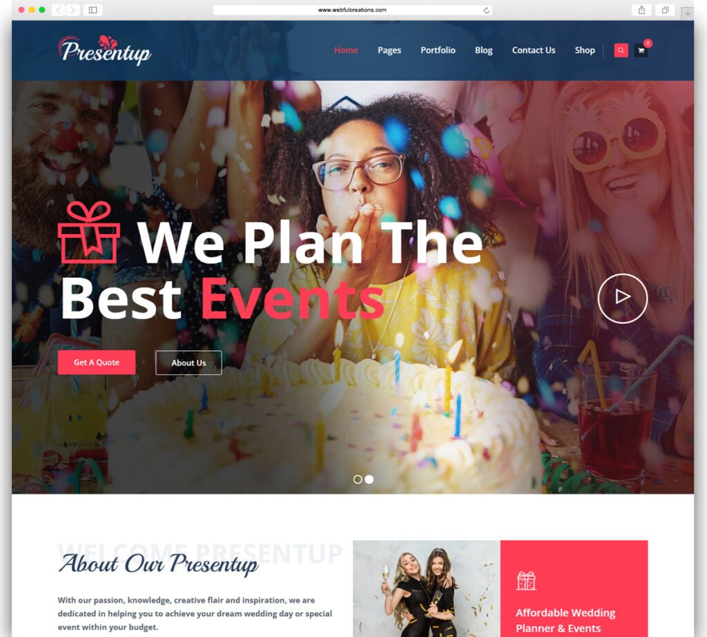 Presentup - Event Planner & Celebrations Management WordPress Theme