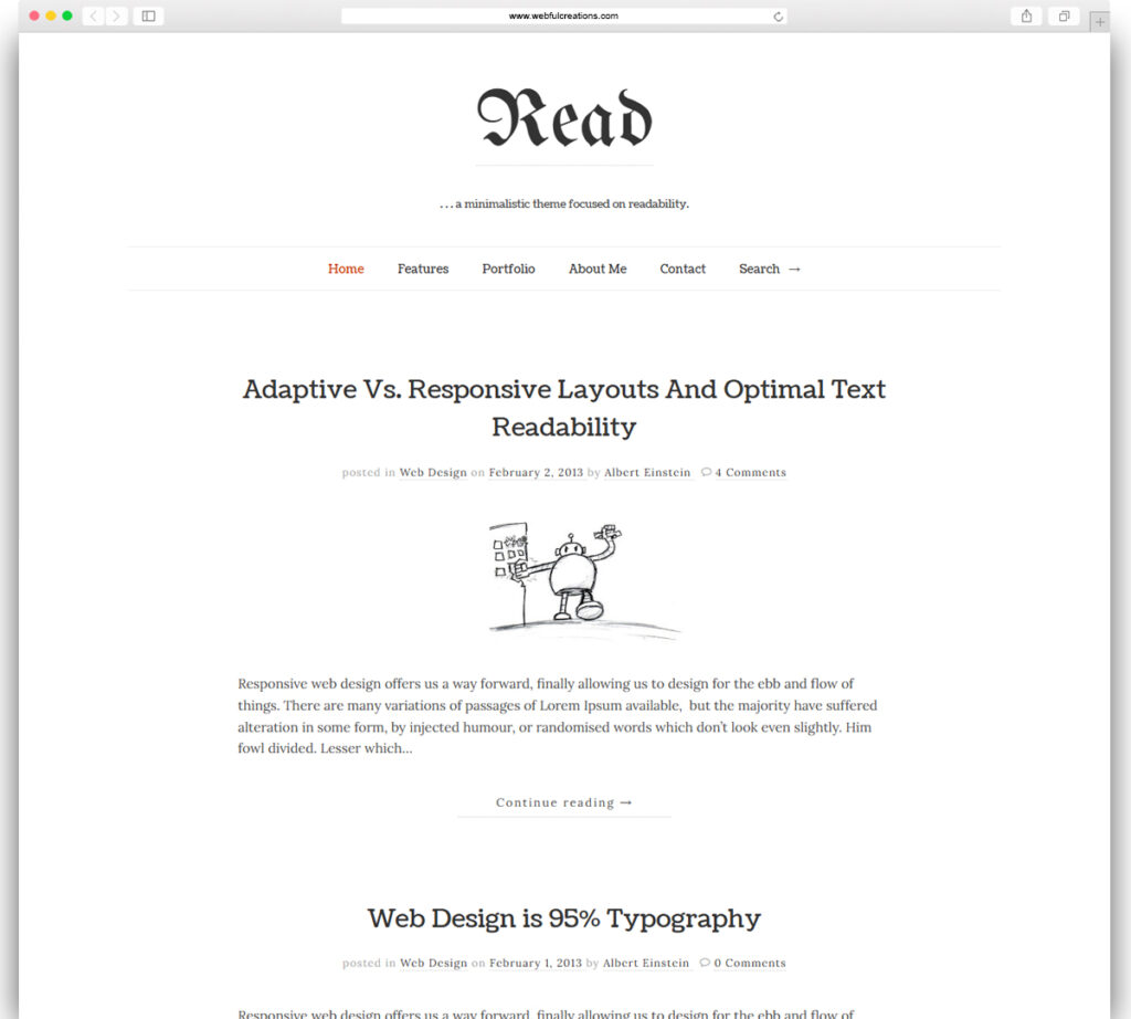 Read WP - Minimalist WordPress Blog Theme