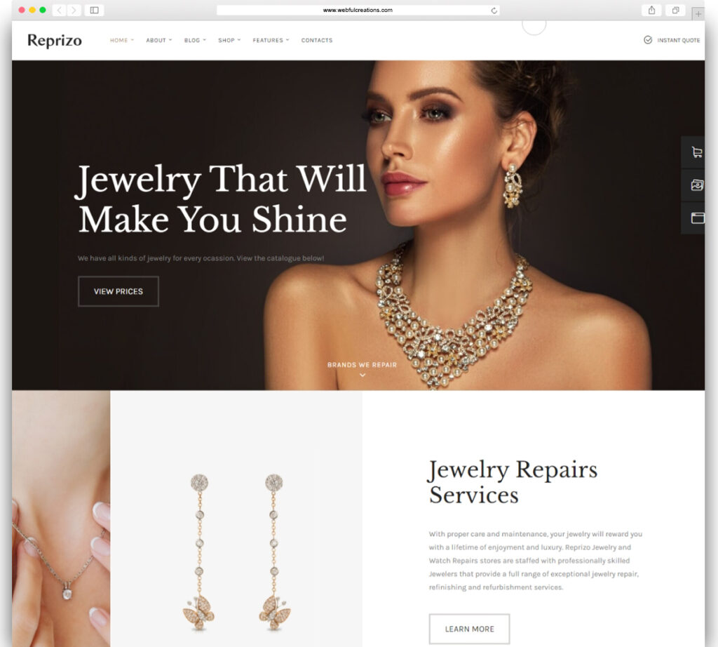 Reprizo - Jewelry & Watch Shop WordPress Theme