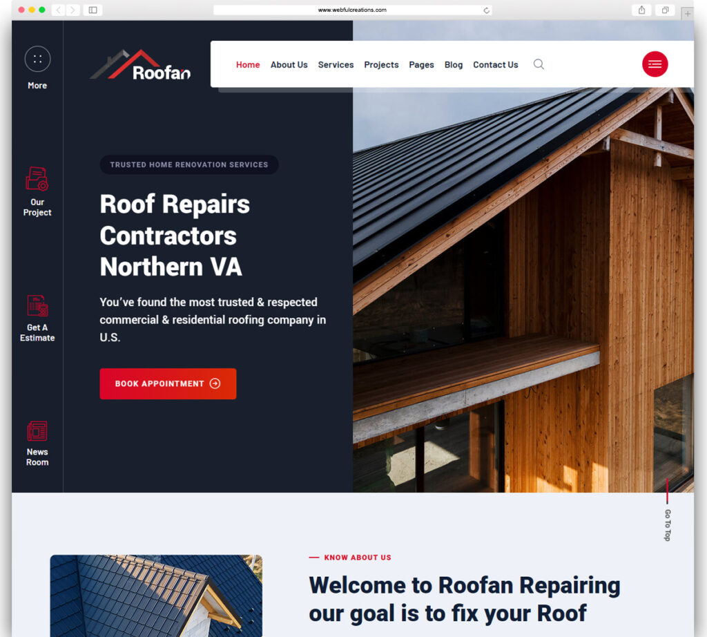 Roofan - Roofing Services WordPress Theme