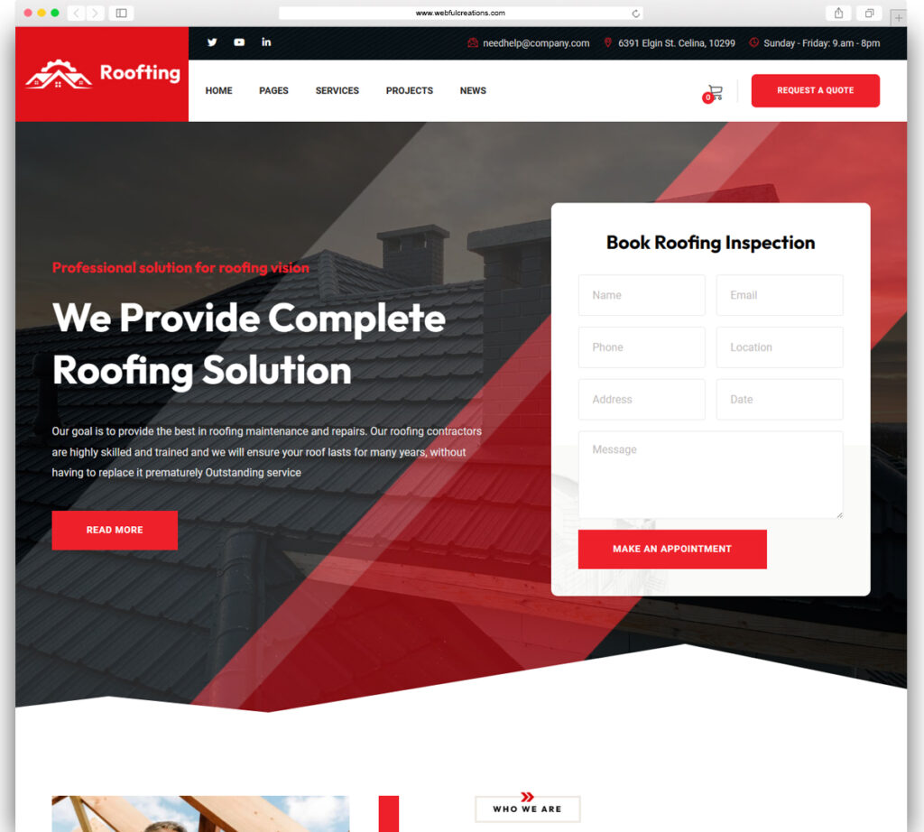Roofting - Roofing Services WordPress Theme