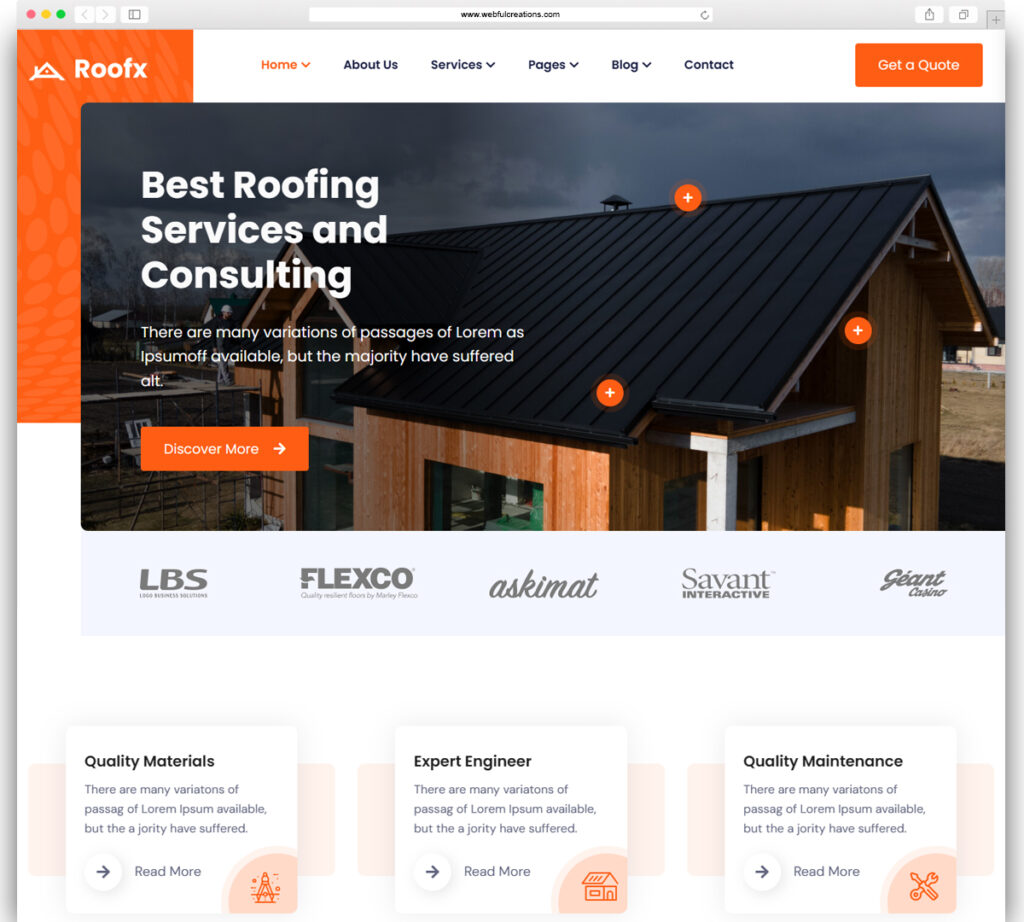 Roofx - Roofing Services WordPress Theme
