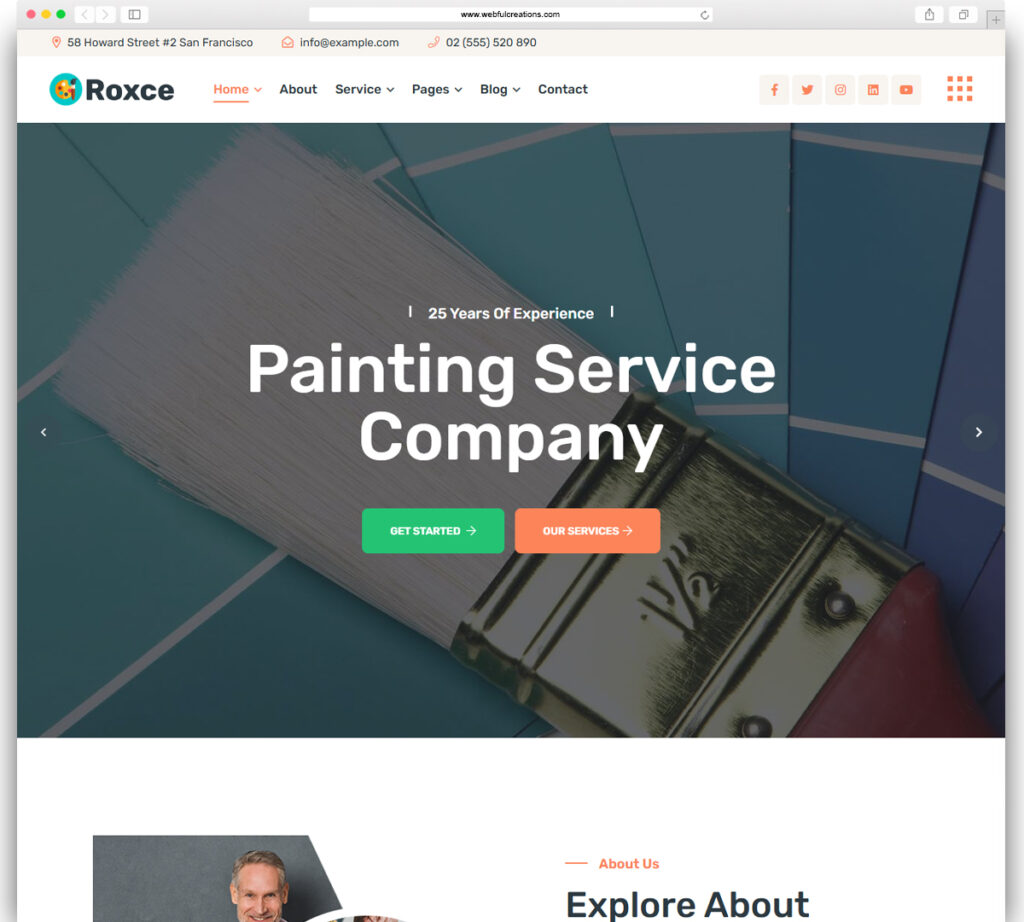 Roxce - Painting Services WordPress Theme