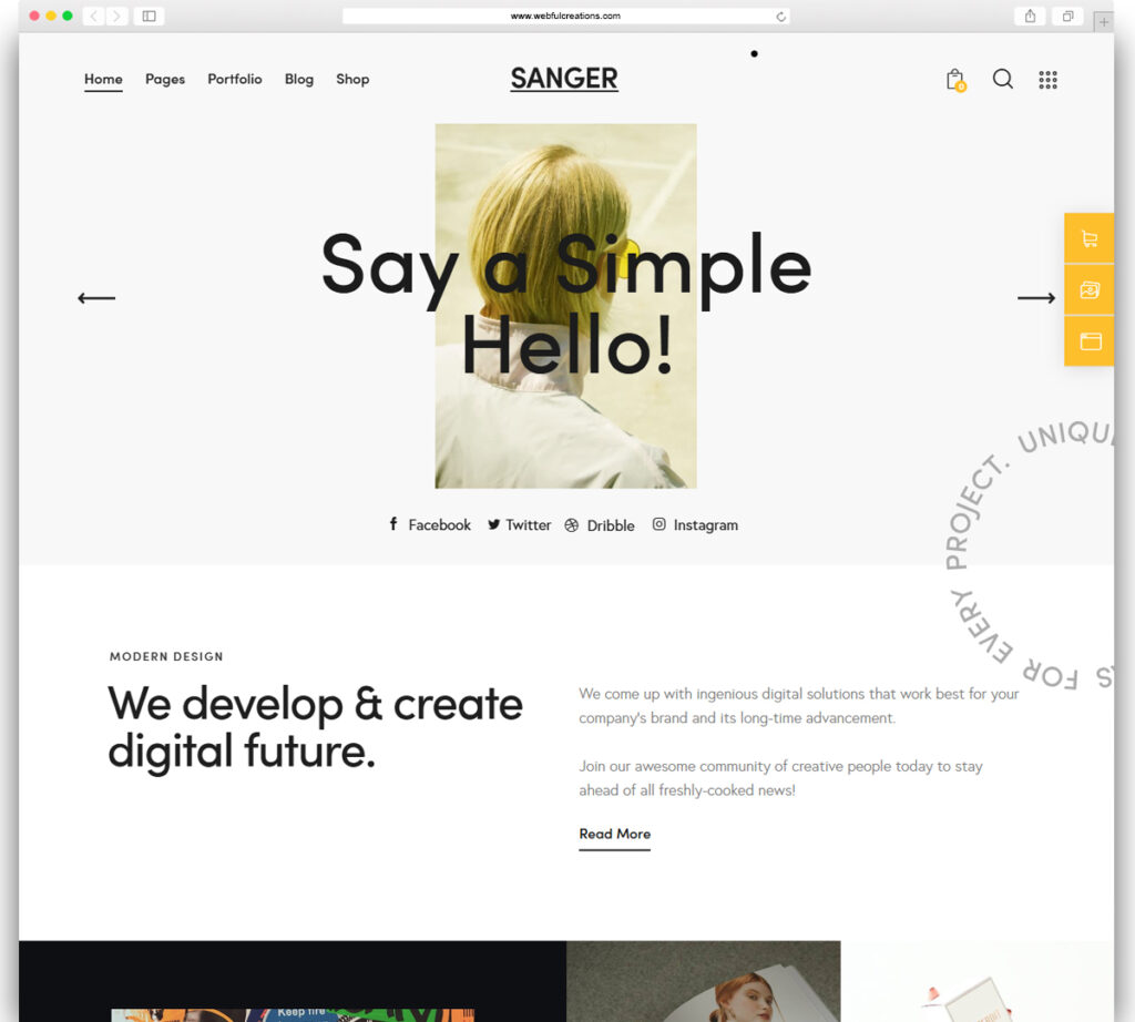 Sanger - Freelance WordPress Theme
