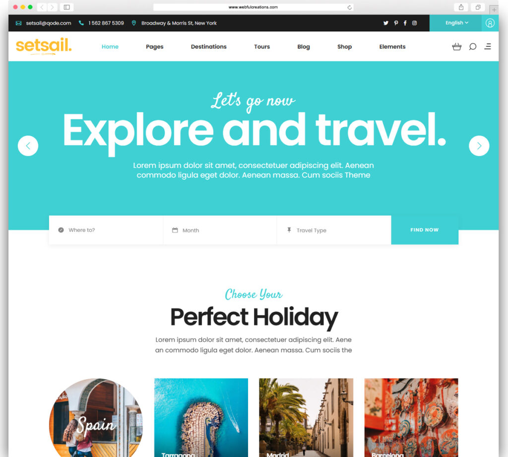 SetSail - Travel Agency Theme
