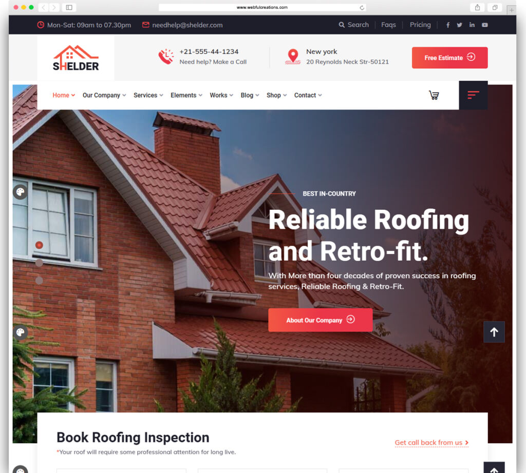 Shelder - Roofing Services WordPress Theme + RTL