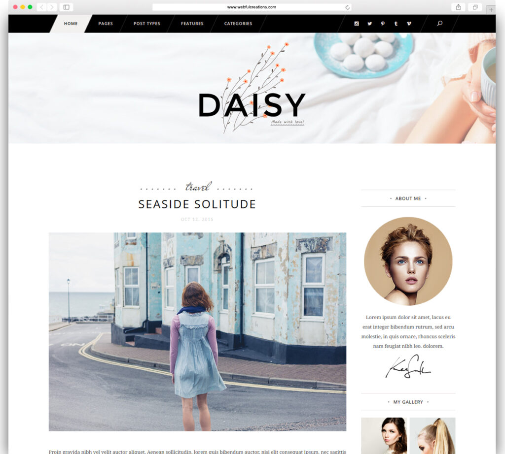 Tomas and Daisy - Personal Blog Theme